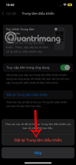 Instructions pour réinitialiser le centre de contrôle sur iPhone