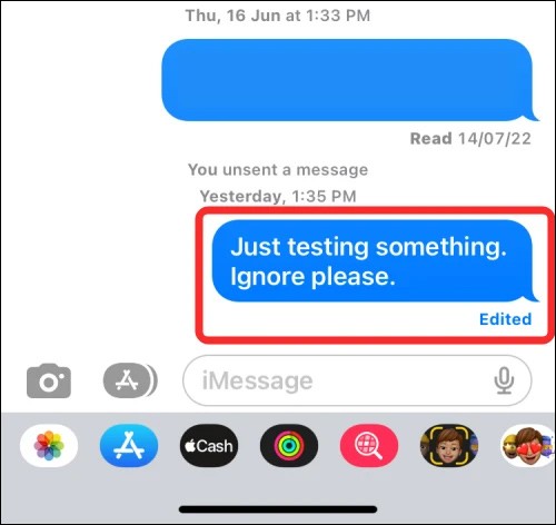 iPhoneでメッセージの編集履歴を表示する手順