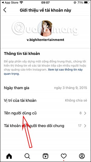 How to view Instagram account name change history