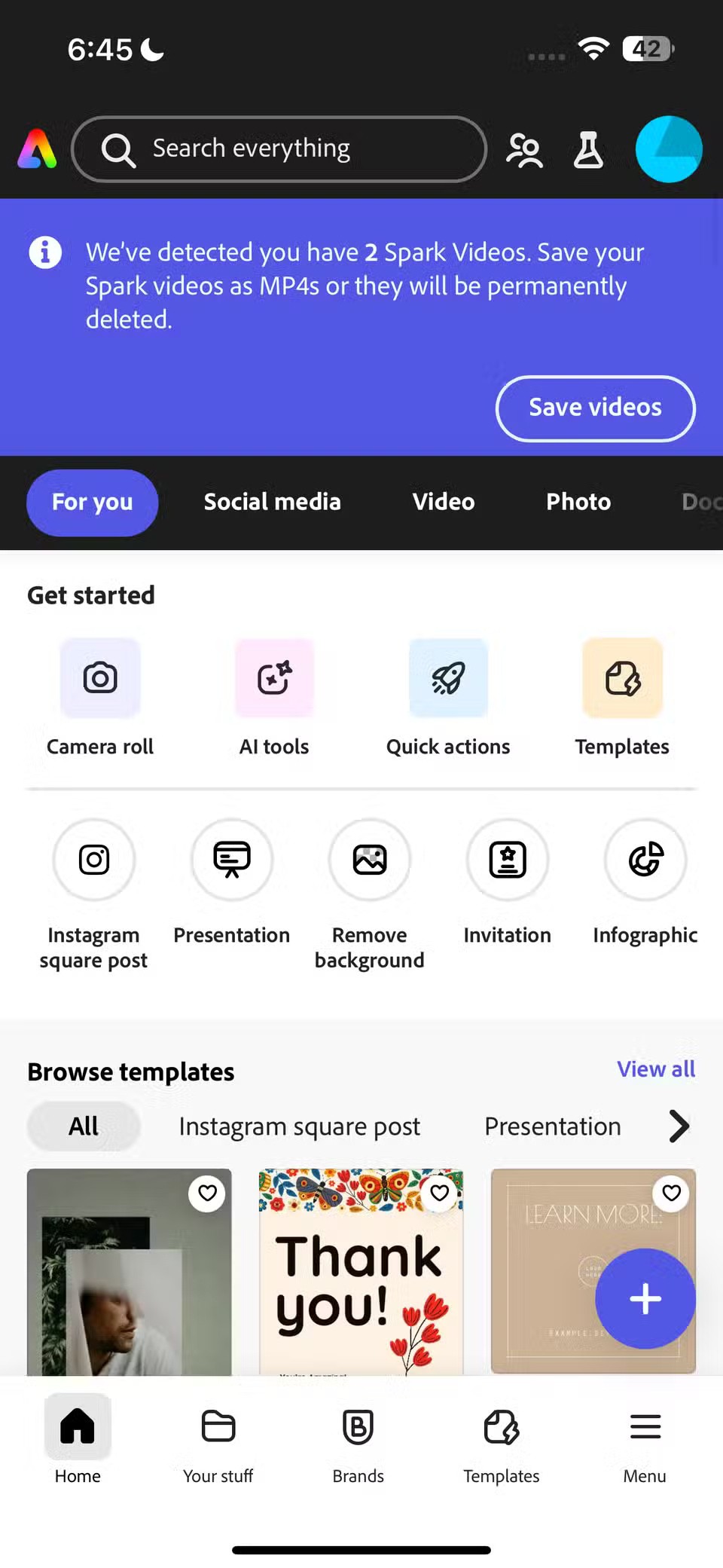 無需多個 Adob​​e Mobile 應用程序，Adobe Express 就是您唯一需要的應用程式！