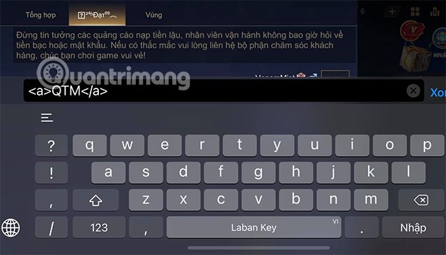 Jak pisać kolorowe litery w aplikacji Lien Quan Mobile