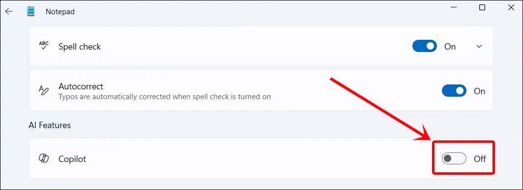 Как отключить Copilot в блокноте Windows 11