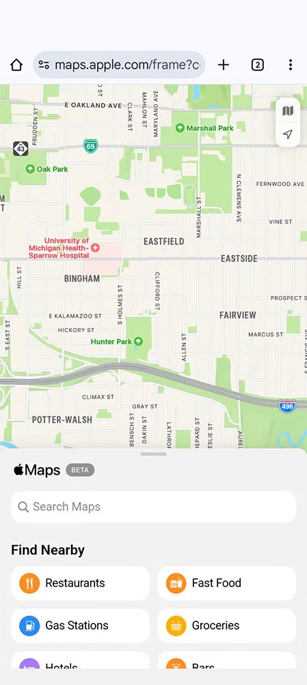 Apple maps finally works on mobile browsers (including android)