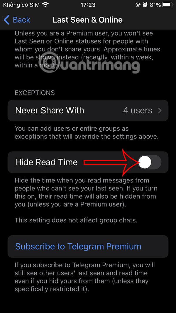 Hoe verberg je de laatst gezien-status in Telegram?