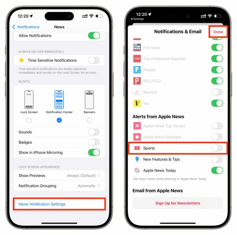 Comment désactiver les notifications sportives sur Apple TV et News
