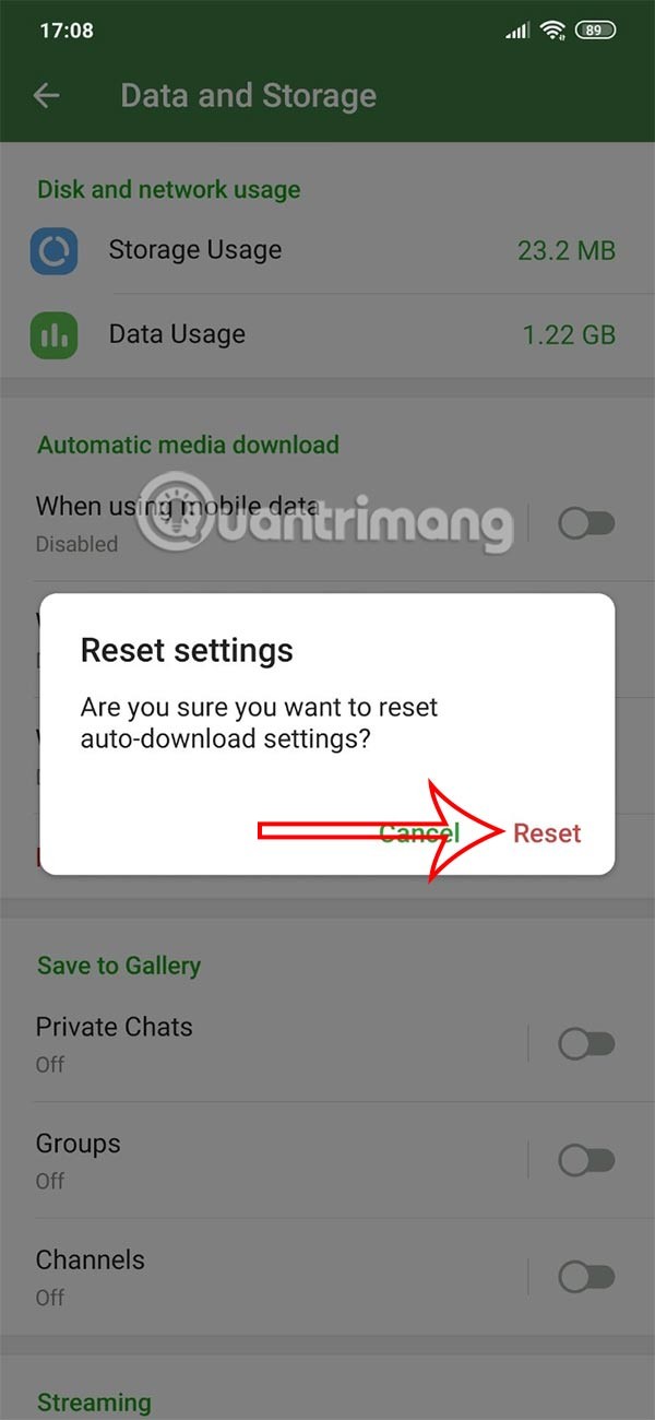 Comment réinitialiser le téléchargement automatique sur Telegram
