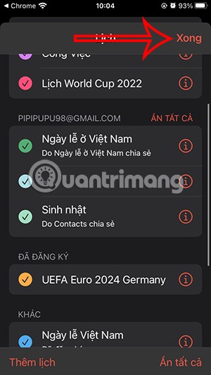 Instructions to add Euro 2024 calendar on iPhone