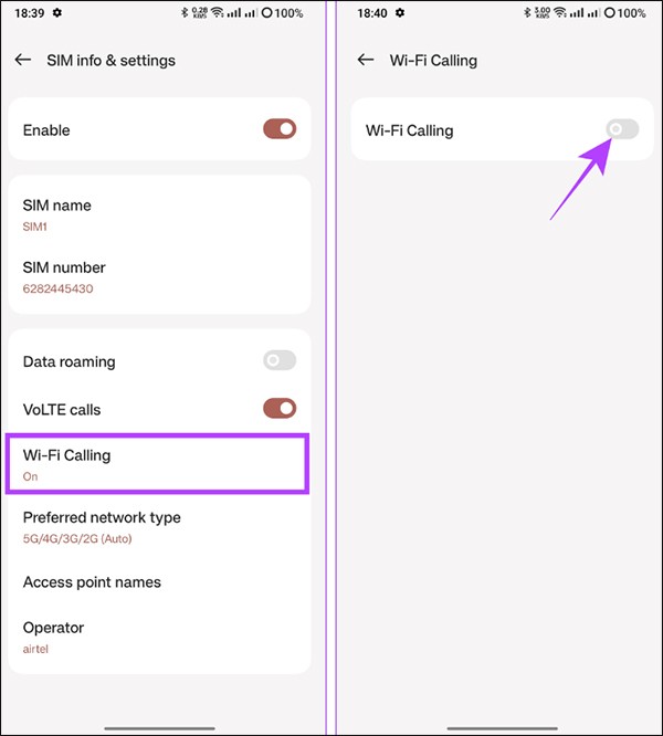 วิธีปิดการโทรผ่าน WiFi บน Android