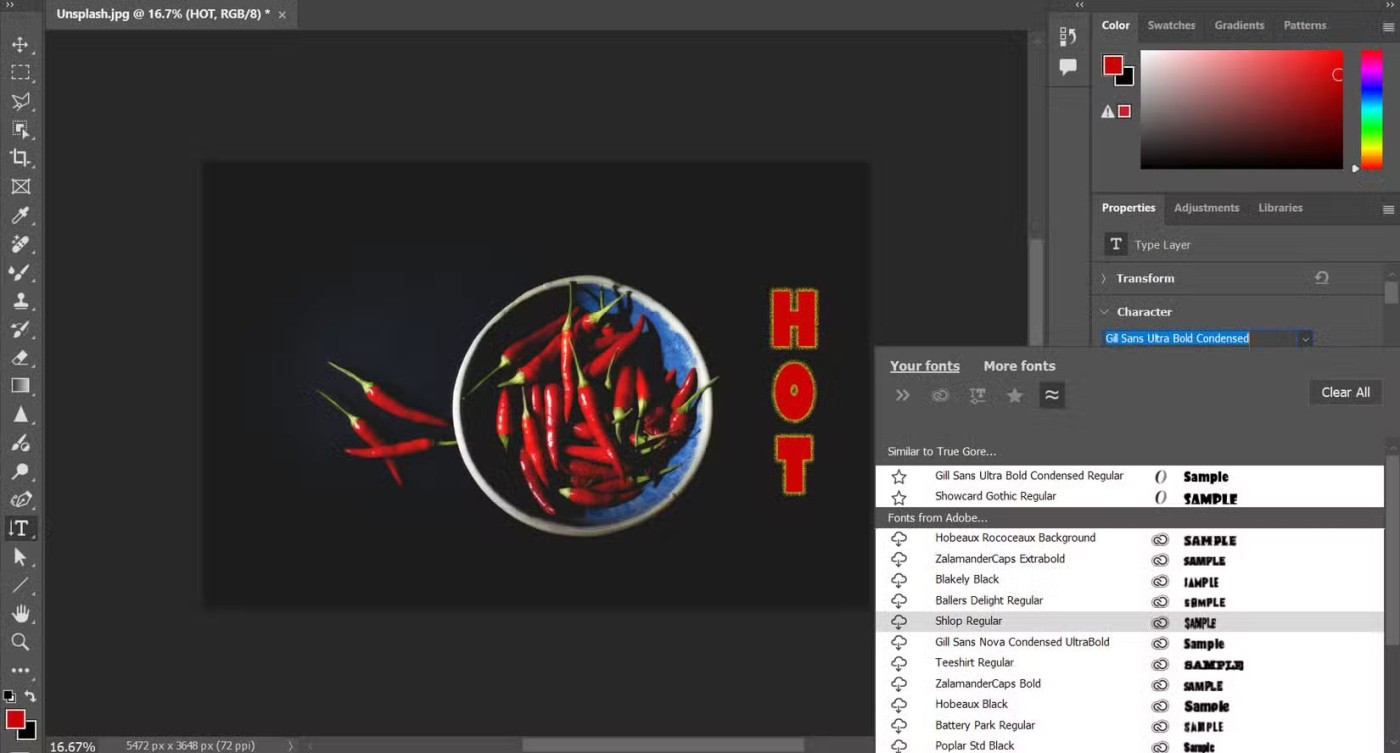 Reasons to use the Font browser feature in Photoshop