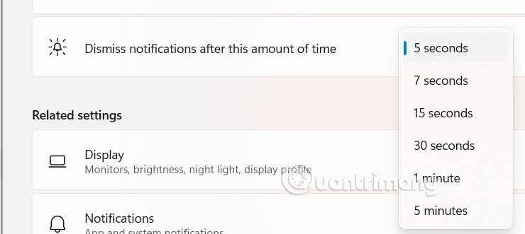 تعليمات لضبط وقت عرض إشعارات Windows 11