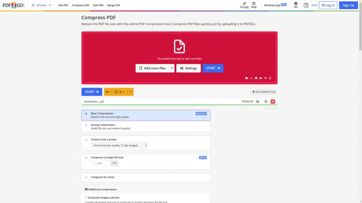 Compacte arquivos PDF e reduza o tamanho do PDF extremamente rápido