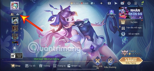 تعليمات حول كيفية عرض القوة القتالية لـ Lien Quan Mobile