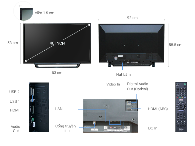 Quais são os tamanhos das TVs de 32, 40, 43 e 55 polegadas... da Sony, Samsung e LG?