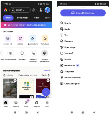 O que os usuários gostariam de mudar no Adobe Express Mobile?