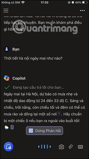Инструкции голосового чата на Copilot