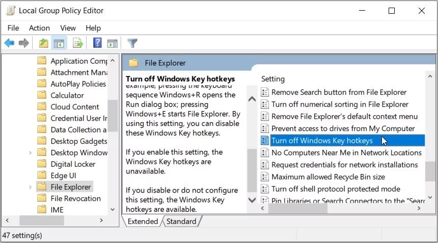 Windows 10'da klavye kısayolları ve kısayol tuşları nasıl devre dışı bırakılır