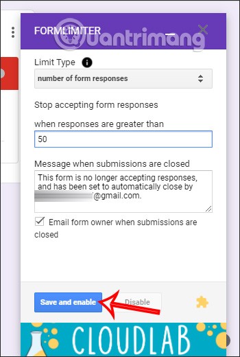 Как ограничить количество ответов в Google Forms