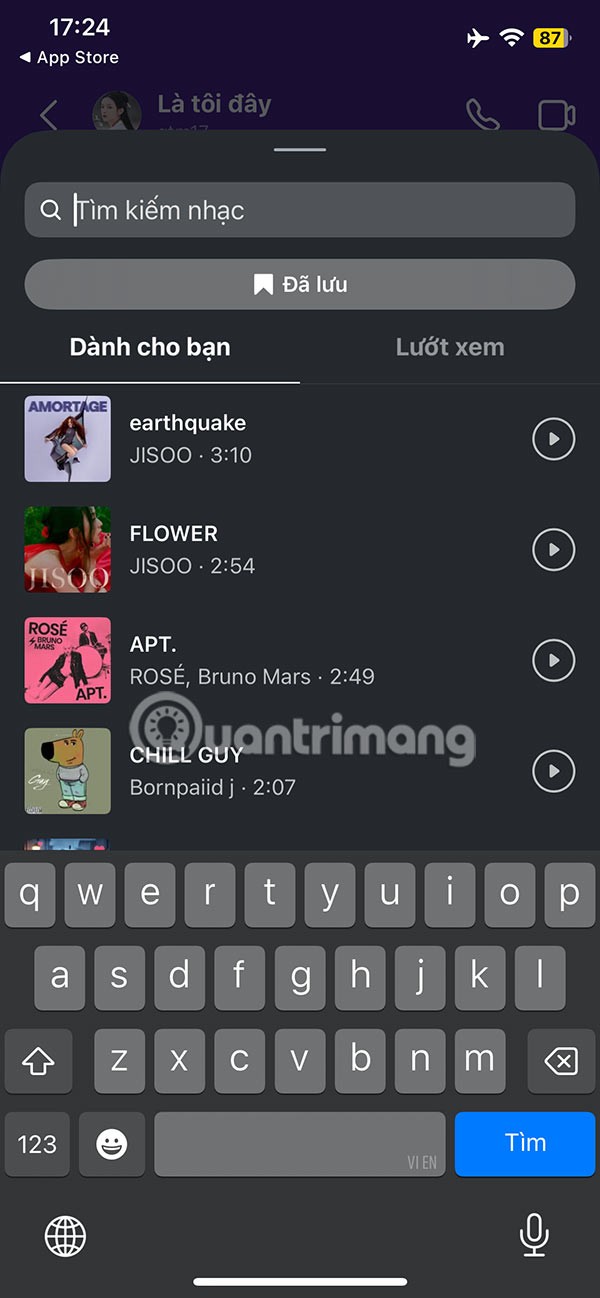 How to send music in Instagram messages