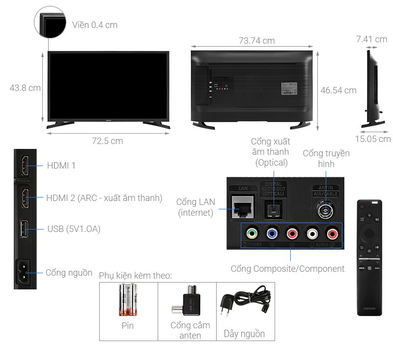 Quais são os tamanhos das TVs de 32, 40, 43 e 55 polegadas... da Sony, Samsung e LG?