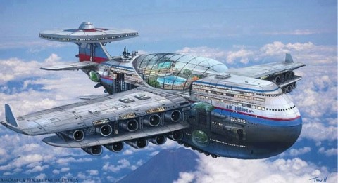 Bewundern Sie das fliegende Hotel, das niemals landet und mit Atomenergie betrieben wird