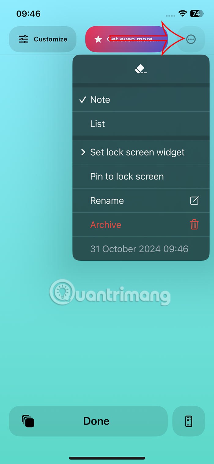 Instructies voor het schrijven van notities op het startscherm van de iPhone