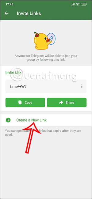 Instructions for getting group link on Telegram