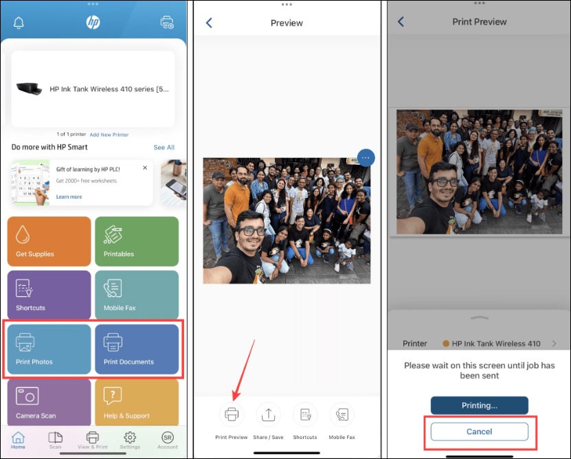 Instructions pour gérer les listes d'impression sur iPhone Instructions pour gérer les listes d'impression sur iPhone