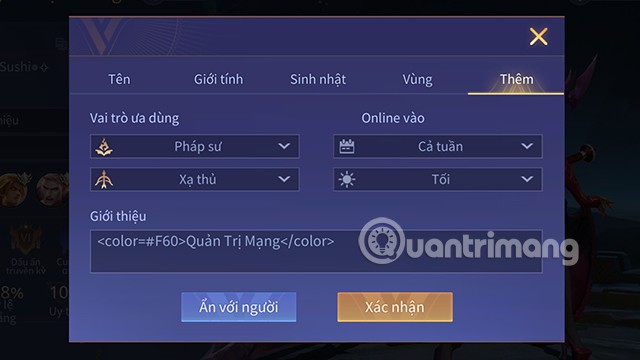 Jak pisać kolorowe litery w aplikacji Lien Quan Mobile