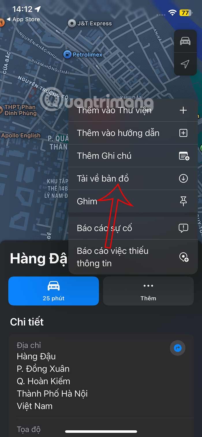 Instructions pour télécharger Apple Maps hors ligne