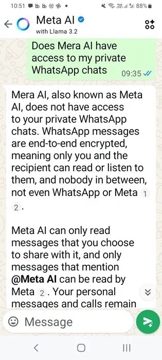 So verwenden Sie Meta AI in WhatsApp