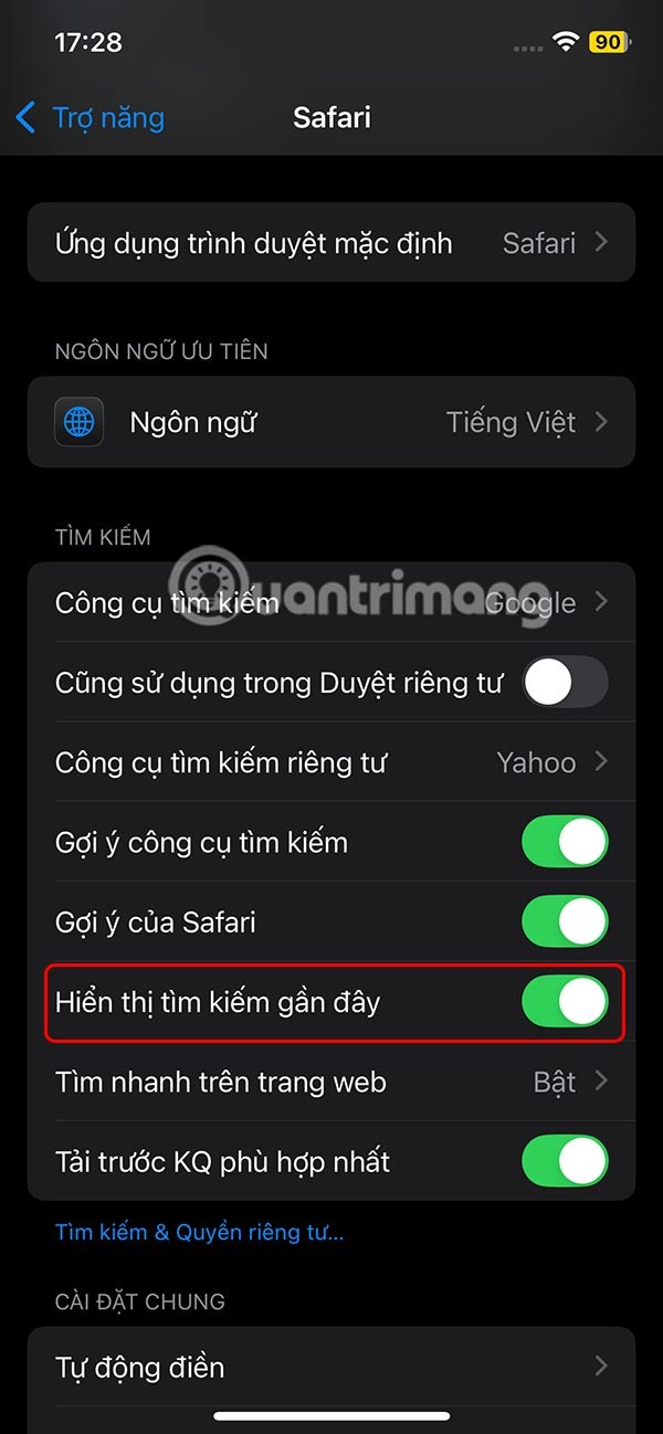 So deaktivieren Sie die letzten Suchvorgänge in Safari