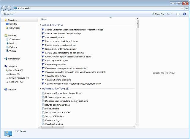 Activați GodMode pe Windows 10, 8 și 7