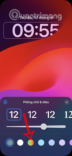 Como alterar a cor do arco-íris do relógio da tela de bloqueio do iPhone