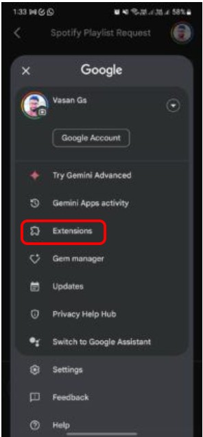 Guide étape par étape pour connecter Spotify à Gemini