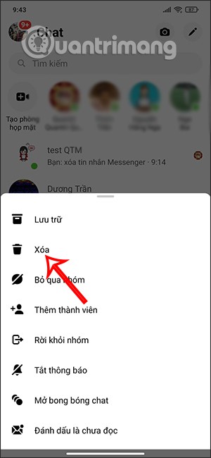Messengerでグループを完全に削除する方法