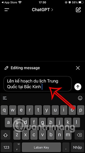 How to change questions on ChatGPT
