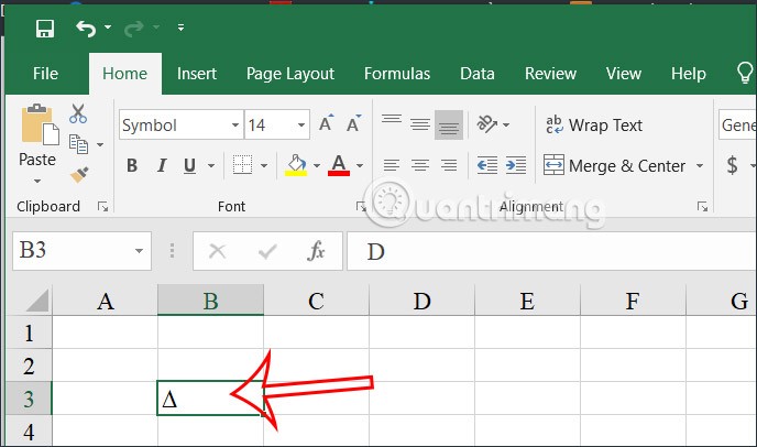Istruzioni per l'inserimento del simbolo delta in Excel