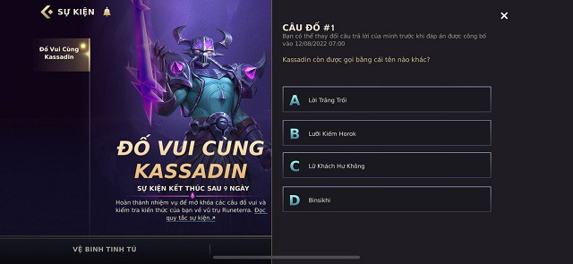 Respostas do Quiz do Wild Rift: Kassadin
