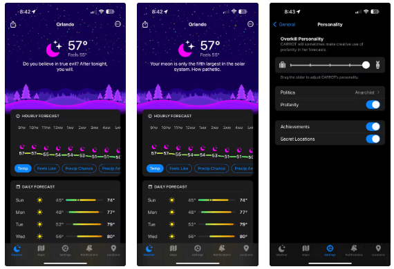 iPhone のデフォルトの天気アプリの代わりに Carrot Weather を使用する必要があるのはなぜですか?