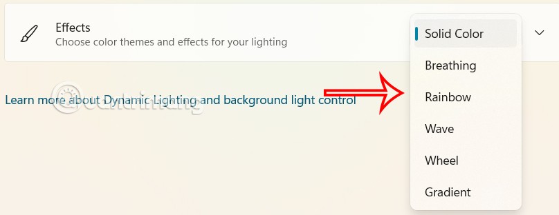 How to use Dynamic Lighting Windows 11 to adjust RGB lights