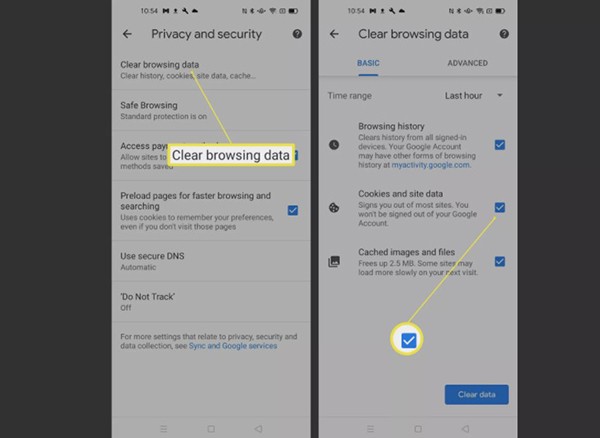 How to enable cookies on Android phone