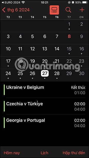 Instructions to add Euro 2024 calendar on iPhone