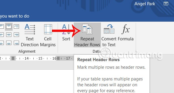Comment répéter la barre de titre d'un tableau dans Word Comment répéter la barre de titre d'un tableau dans Word