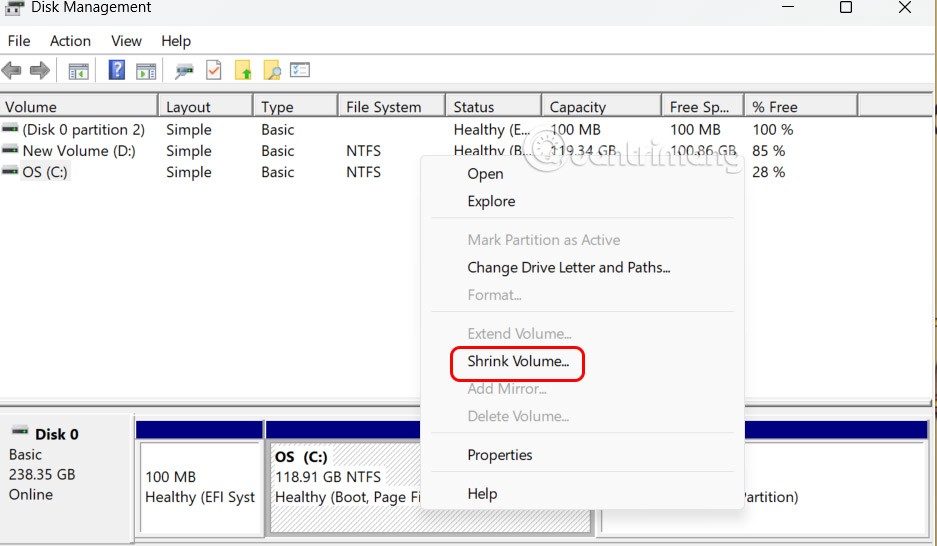 Como redimensionar a partição do Windows 11