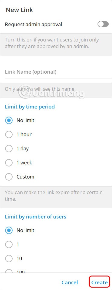 Instructions for getting group link on Telegram