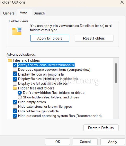 Instrukcje wyłączania miniatur Eksploratora plików Windows 11 Instrukcje wyłączania miniatur Eksploratora plików Windows 11