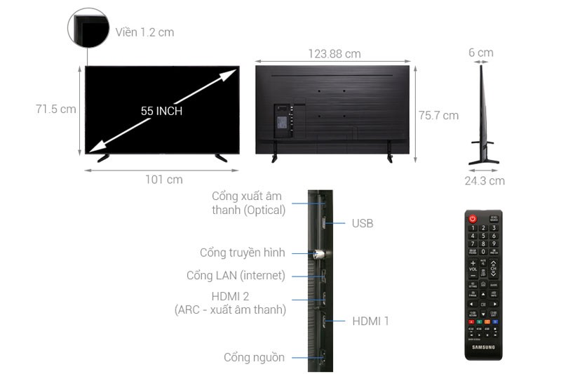 Quais são os tamanhos das TVs de 32, 40, 43 e 55 polegadas... da Sony, Samsung e LG?