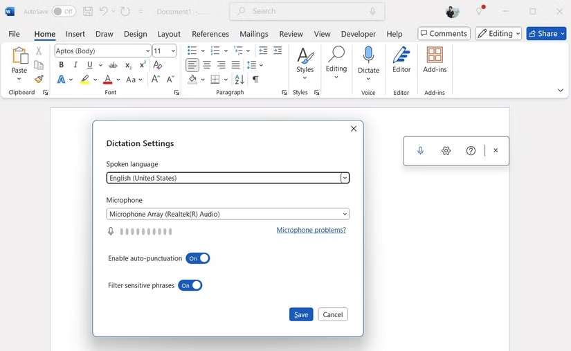 Как использовать функцию голосового ввода в Microsoft Word