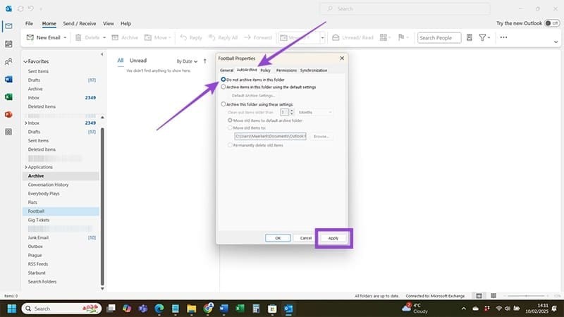 Как исправить ошибку отсутствия автоархивации в Outlook