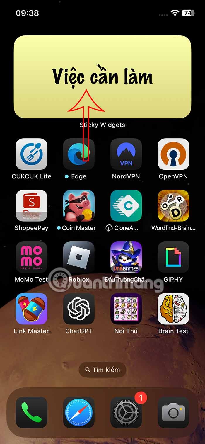 Instructies voor het schrijven van notities op het startscherm van de iPhone